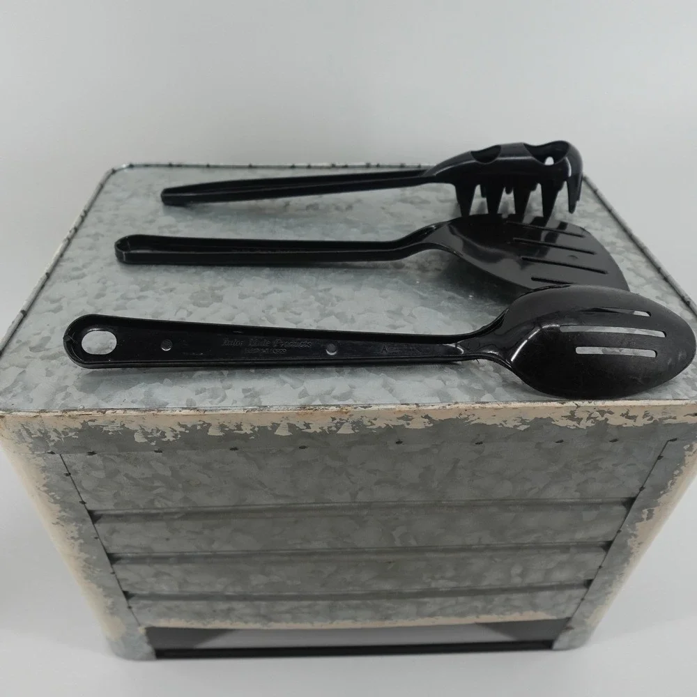 Tailor Made Products 3pc Black Nylon Kitchen Utensil Set Turner Spoon Pasta Fork